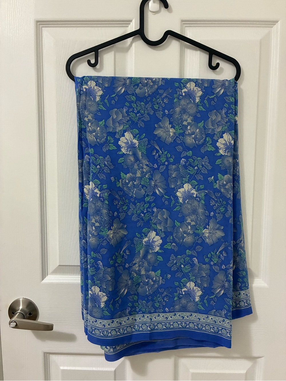 Blue floral soft silk saree